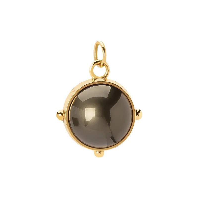 Beautiful necklaces and pendants with moon and star charms for a dreamy effect-Sana Tahitian Black Pearl Medallion