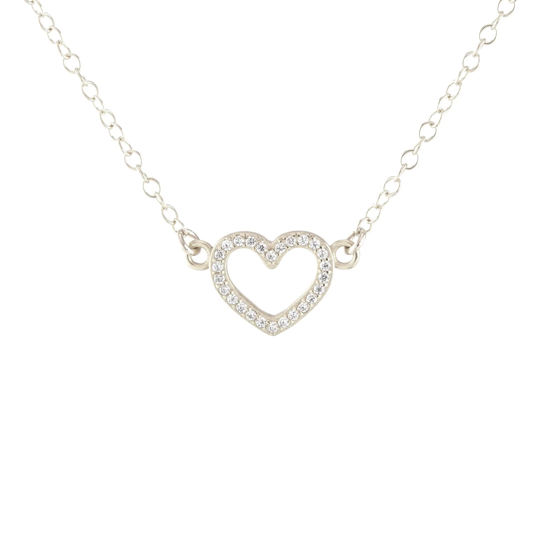 Stunning necklaces and pendants with birthstone pendants for a personal touch-Heart Crystal Outline Necklace