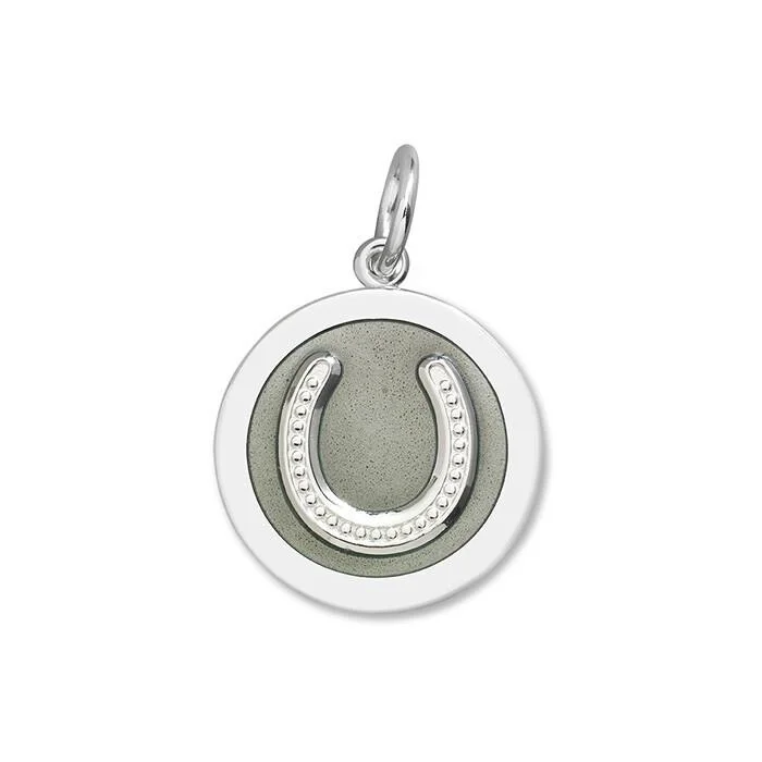 Fashionable necklaces and pendants with birthstones for a personalized gift idea-Horseshoe Silver/Pewter