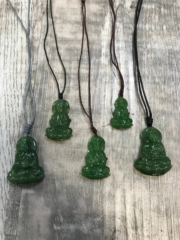 Best necklaces and pendants with gemstone clusters for a bold and colorful effect-Jade Kuan Yin Buddha Pendants