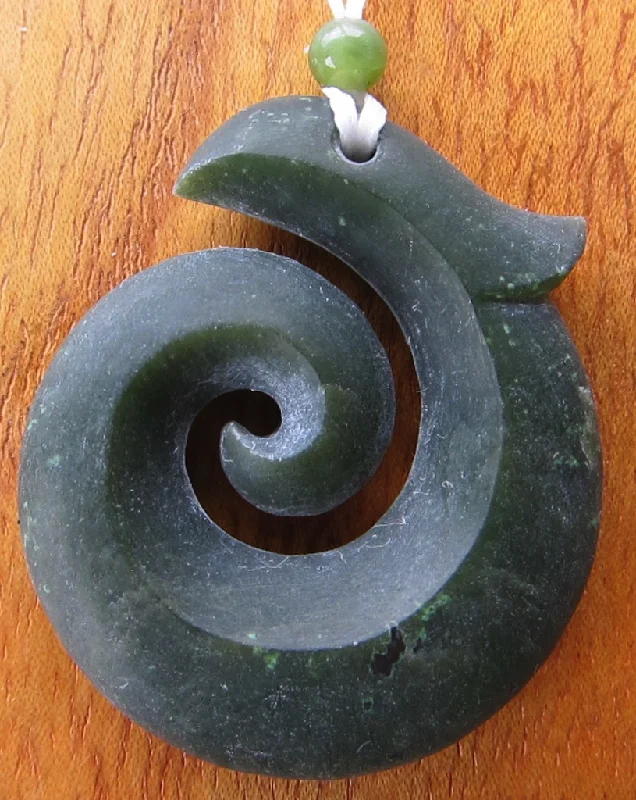 Necklaces and pendants with angel wing motifs for a spiritual, meaningful design-Jade Swirl and Hook Combo