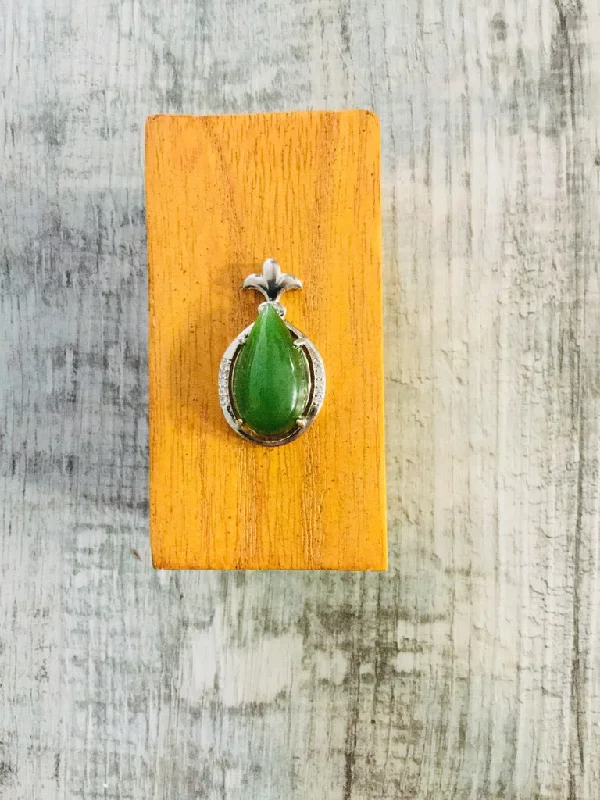 Best necklaces and pendants with matching earrings for a coordinated, elegant look-Jade Teardrop Set in Sterling Silver with a Pineapple Top