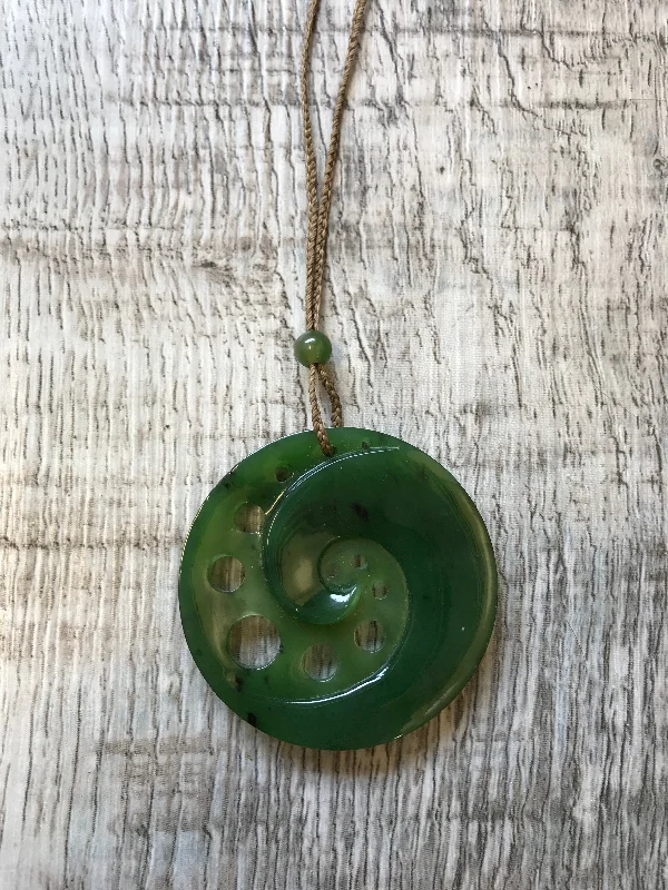 Necklaces and pendants with star-shaped designs for a whimsical, celestial touch-Jade Fiddlehead Medallion Necklace