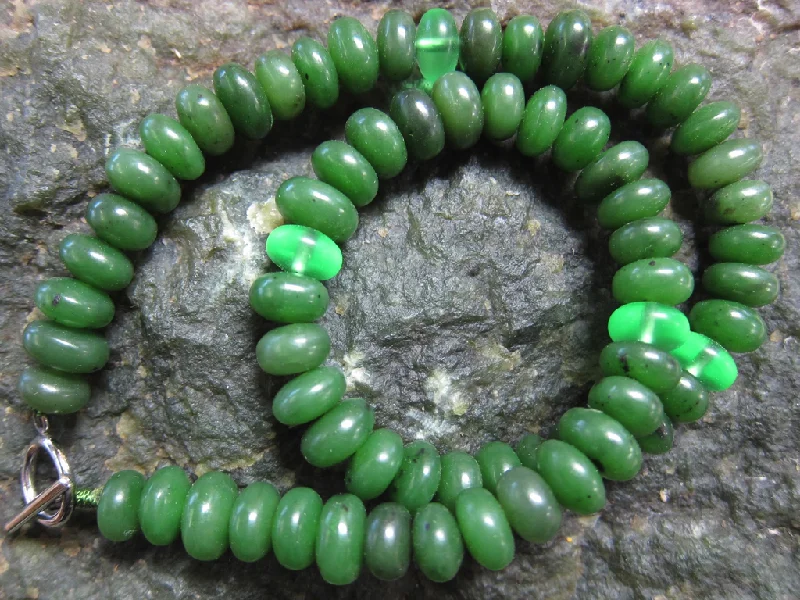 Stunning necklaces and pendants with jade gemstones for a calming green hue-Jade Beaded Necklace