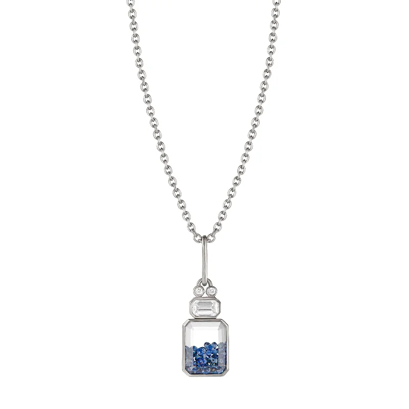 Best necklaces and pendants for everyday wear with minimalist designs-Petite Robot Sapphire Shaker Pendant Necklace