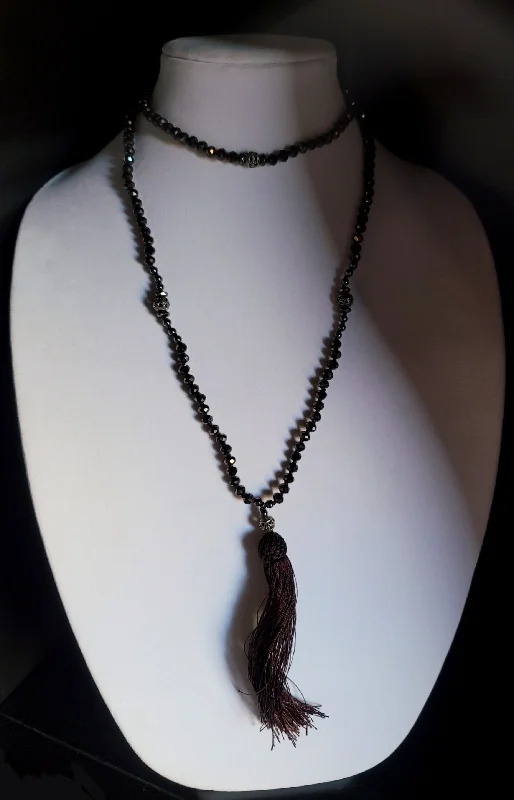 Beautiful necklaces and pendants with diamond-encrusted designs for maximum sparkle-Black Tassel Necklace