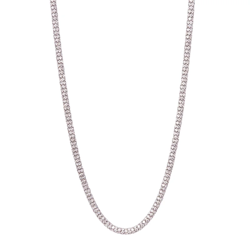 Simple necklaces and pendants with bar pendants for a sleek modern design-Rope Necklace - Diamond and Sapphire