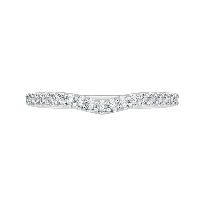 Necklaces and pendants with enamel accents for a colorful, eye-catching appearance-Round Diamond Half Eternity Wedding Band In 14K White Gold