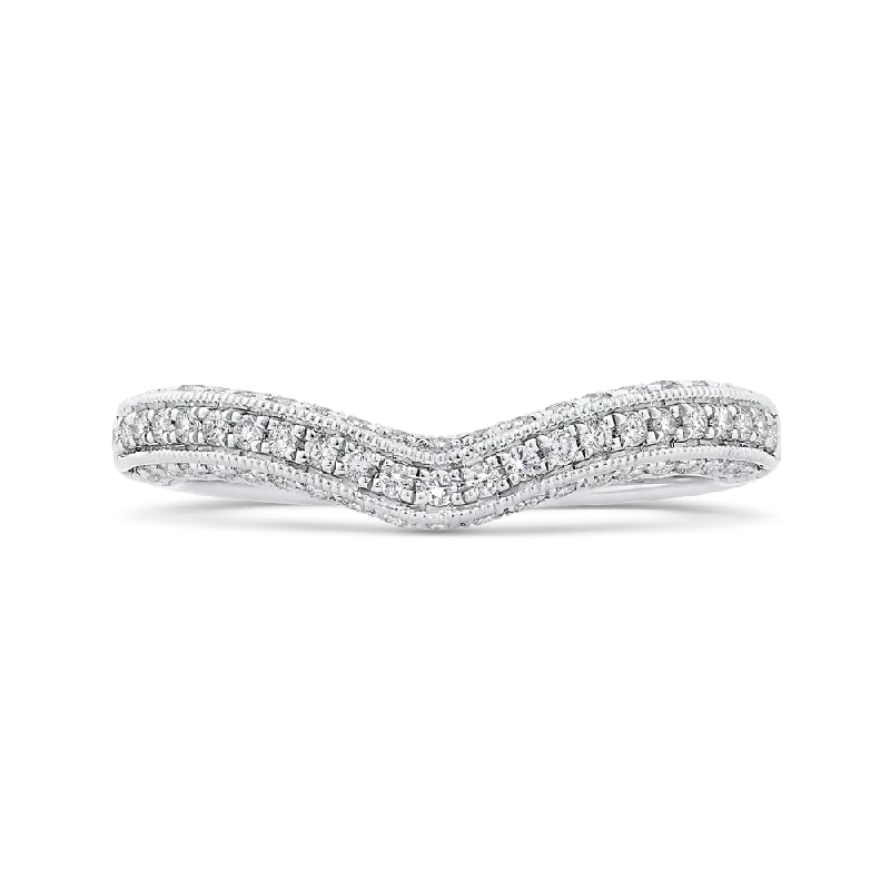 Best necklaces and pendants with minimalist pendants for a sleek, understated look-Round Half Eternity Diamond Wedding Band In 14K White Gold