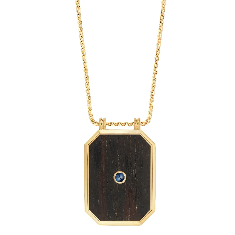 Unique necklaces and pendants with gemstones for a colorful and vibrant statement-Scapular Necklace - Sapphire