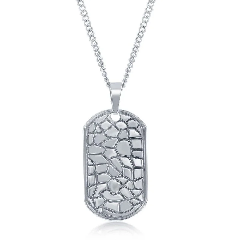 Personalized necklaces and pendants with initials for a customized and meaningful gift-Stainless Steel Designed Dog Tag with Chain