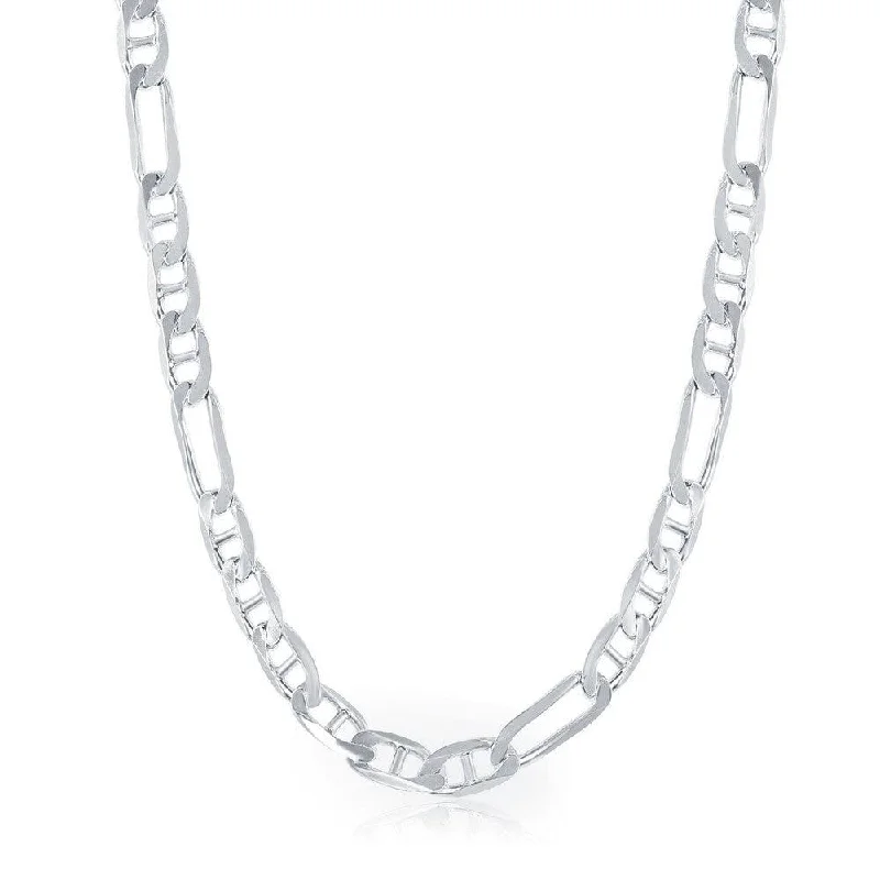 Best necklaces and pendants for everyday wear with minimalist designs-Sterling Silver 6mm Figaro Gucci Chain, 20"