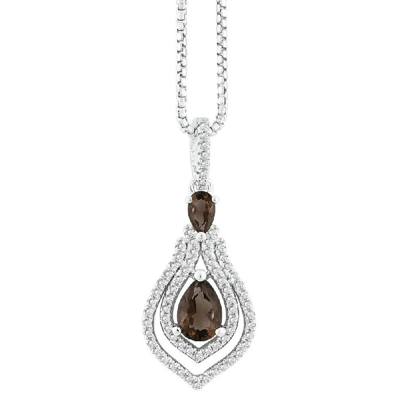 Stunning necklaces and pendants with aquamarine stones for a serene effect-Sterling Silver .875cttw Double Pear with .552 ct White Topaz Necklace