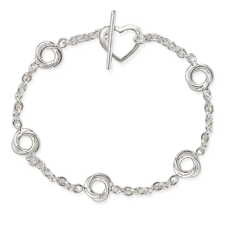 Best necklaces and pendants with vintage coin pendants for a unique accessory-Sterling Silver Knot with Heart Toggle Bracelet