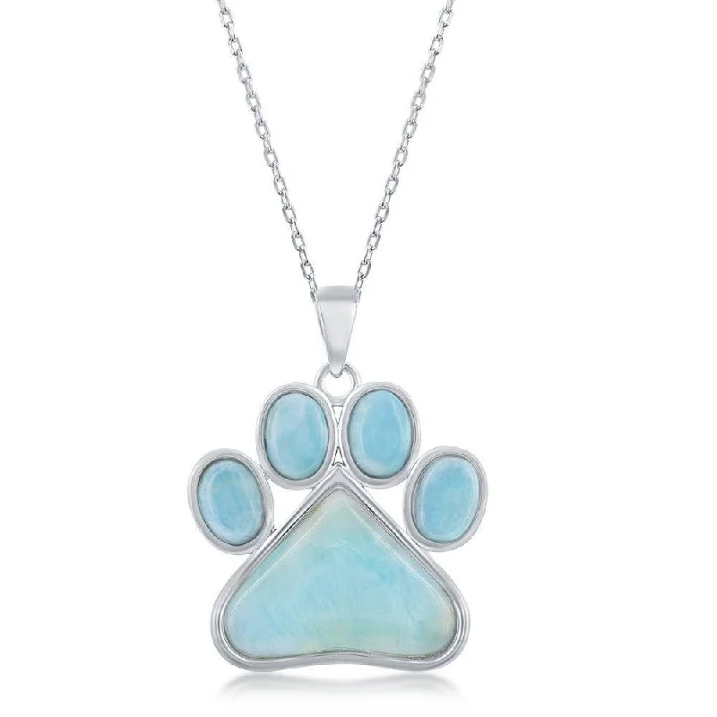 Best necklaces and pendants with minimalist pendants for a sleek, understated look-Sterling Silver Larimar Paw Print Pendant