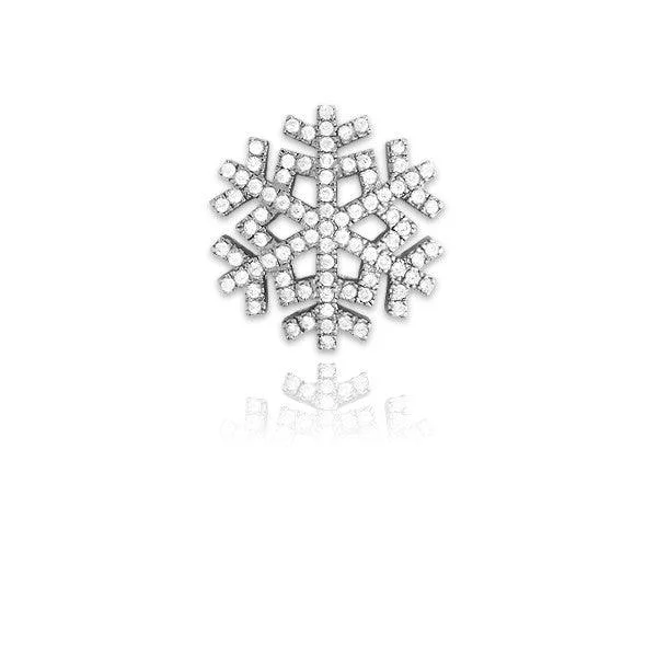 Necklaces and pendants with personalized charms for a custom piece of jewelry-Sterling Silver Micro Pave Snowflake Pendant (85 stones)