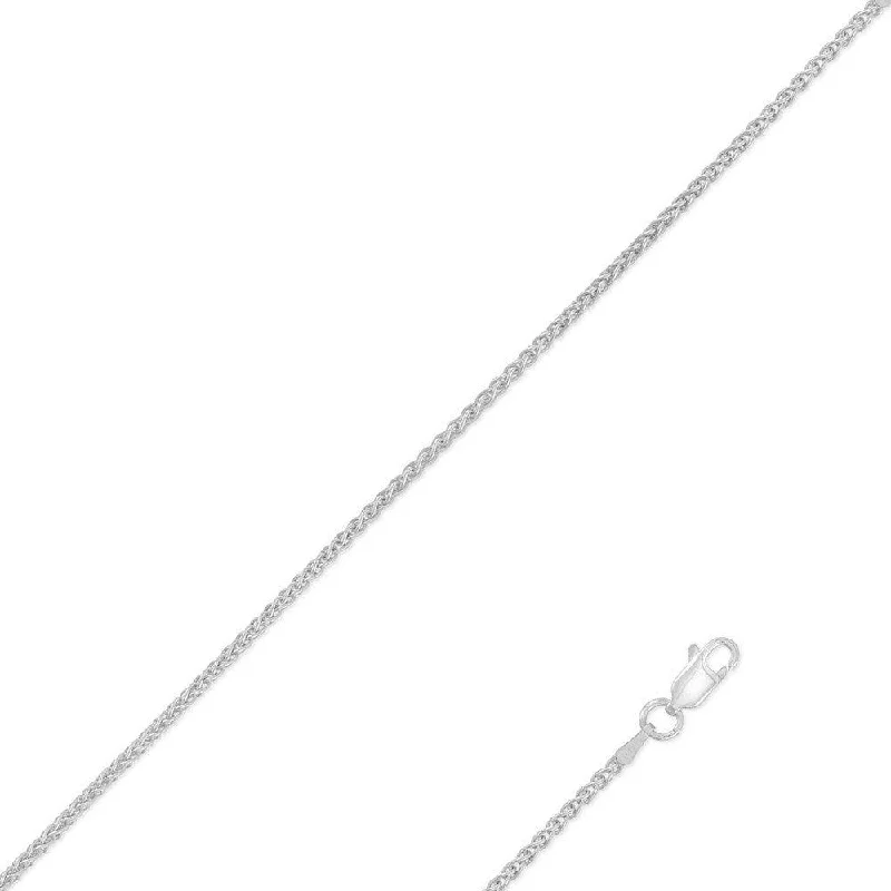 Stunning necklaces and pendants with chakra stones for healing and balance-Sterling Silver Rhodium Plated Spiga Chain, 18"