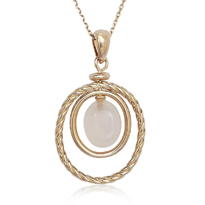 Necklaces and pendants with pearls for a classic and sophisticated touch-Sterling Silver Rose GP Double Oval Rose Quartz Necklace